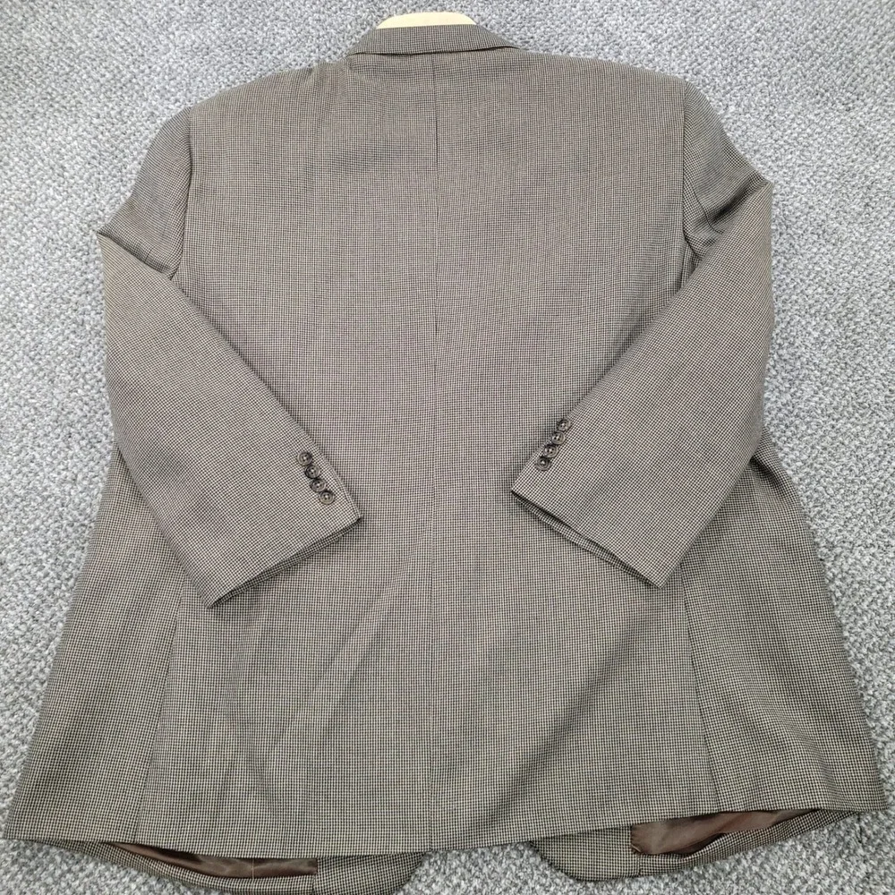 Pronto Uomo Mens 50 Regular Blazer Brown Houndstooth Two Button Sport Coat 50R